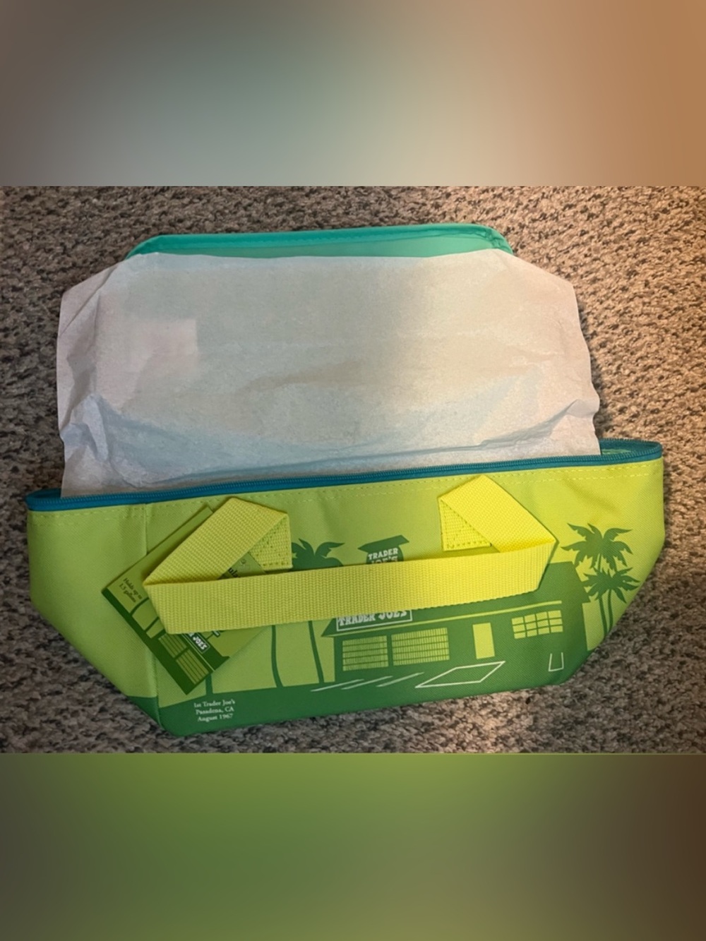 Trader Joe's Green Insulated Cooler Tote - Lime/Teal